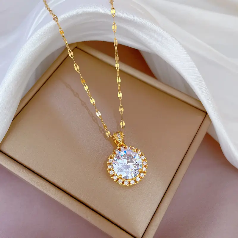 Heart Shaped Gold Necklace for Women Wedding Clavicle Chain - Image 33