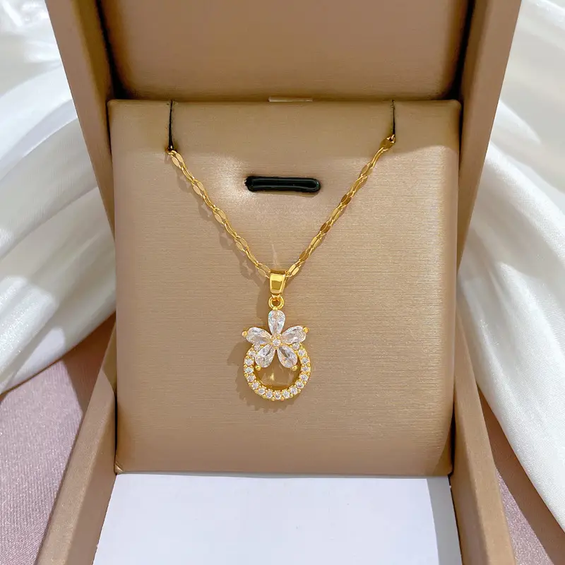 Heart Shaped Gold Necklace for Women Wedding Clavicle Chain - Image 35