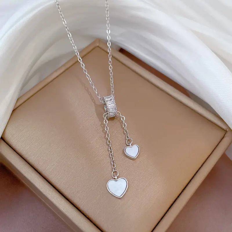 Heart Shaped Gold Necklace for Women Wedding Clavicle Chain - Image 39