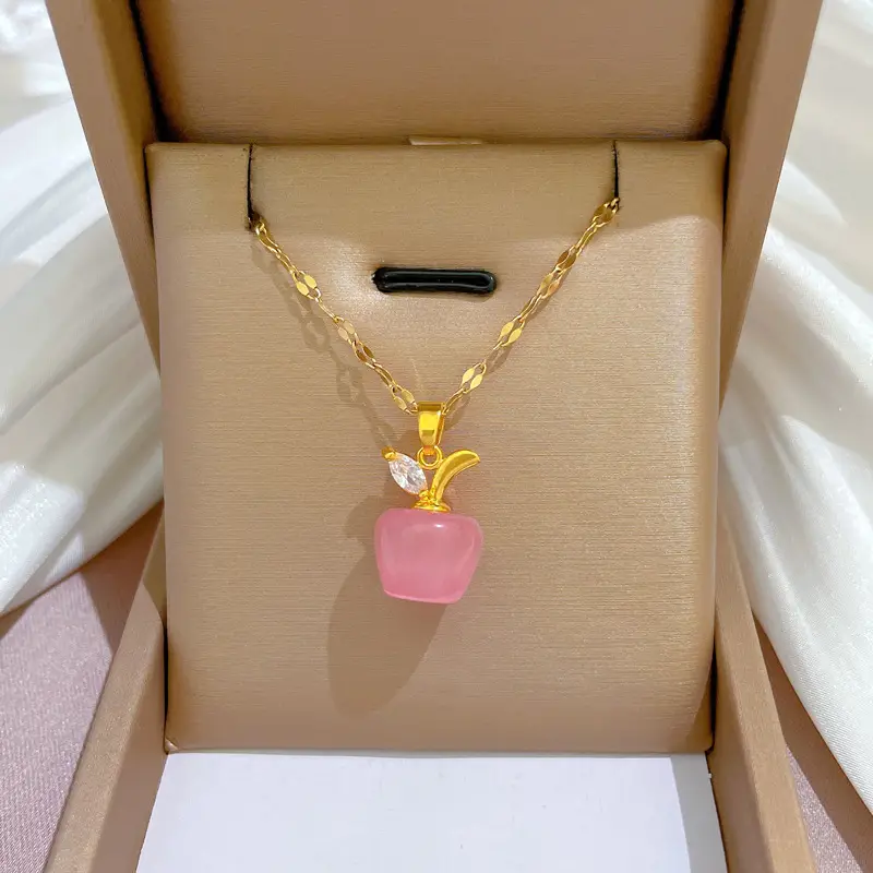 Heart Shaped Gold Necklace for Women Wedding Clavicle Chain — feature 37