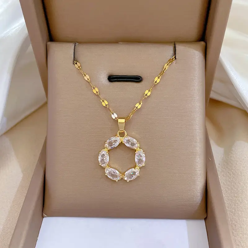 Heart Shaped Gold Necklace for Women Wedding Clavicle Chain - Image 47