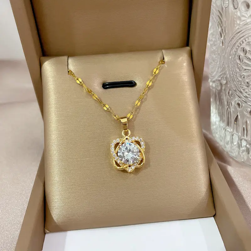 Heart Shaped Gold Necklace for Women Wedding Clavicle Chain - Image 49