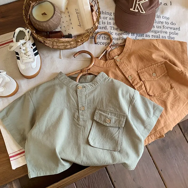 Children's Cotton T-Shirt Short Sleeve Polo Shirt Summer Wear