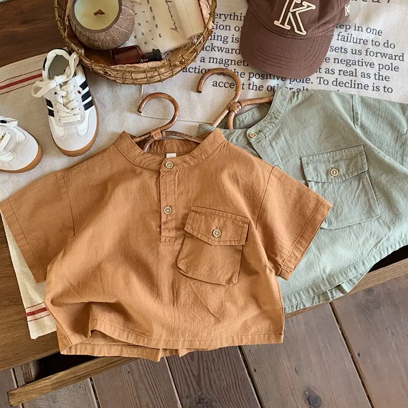 Children's Cotton T-Shirt Short Sleeve Polo Shirt Summer Wear — feature 3