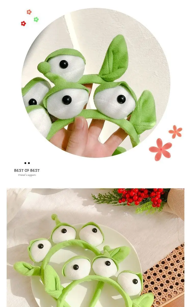 Plush Japanese Korean Anime Cartoon Green Frog Headband for Women — feature 8