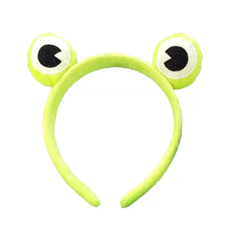 Plush Japanese Korean Anime Cartoon Green Frog Headband for Women - Image 2