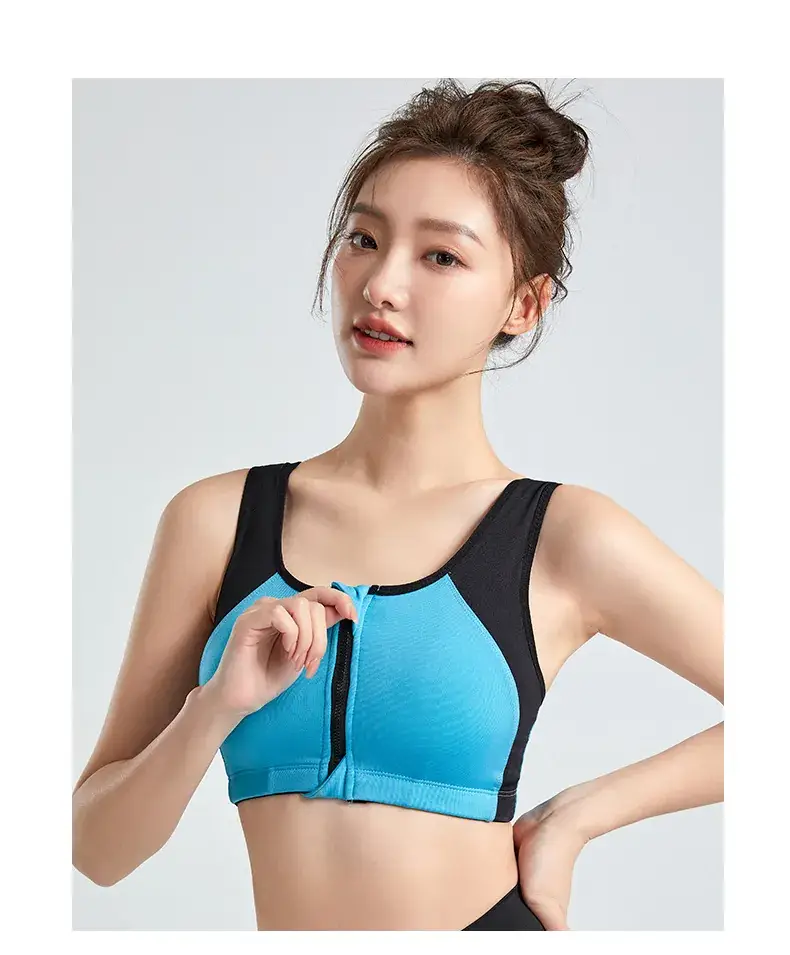 Women's Front Zipper Sports Bra No Rings High Strength — feature 14