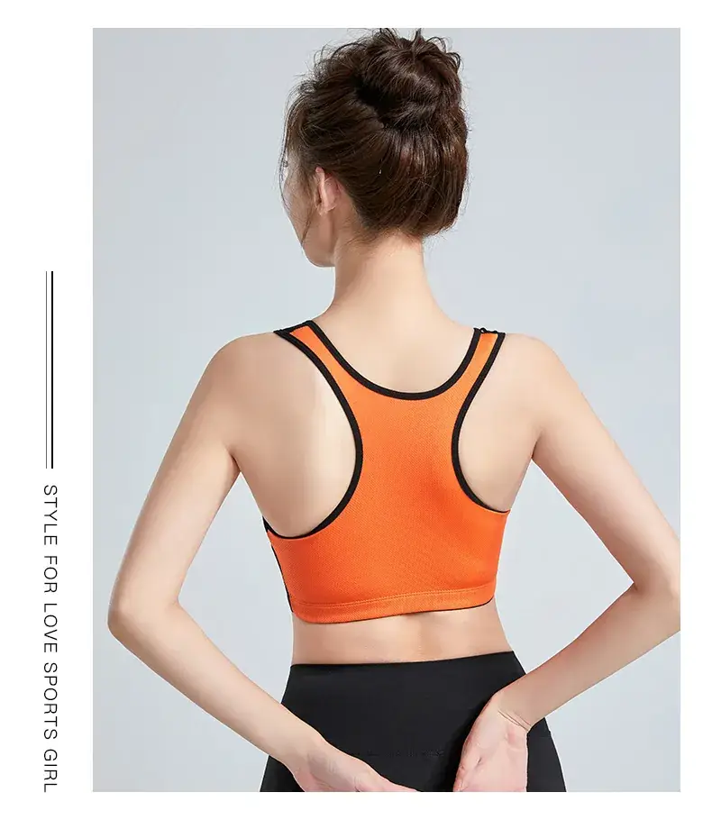 Women's Front Zipper Sports Bra No Rings High Strength — feature 20