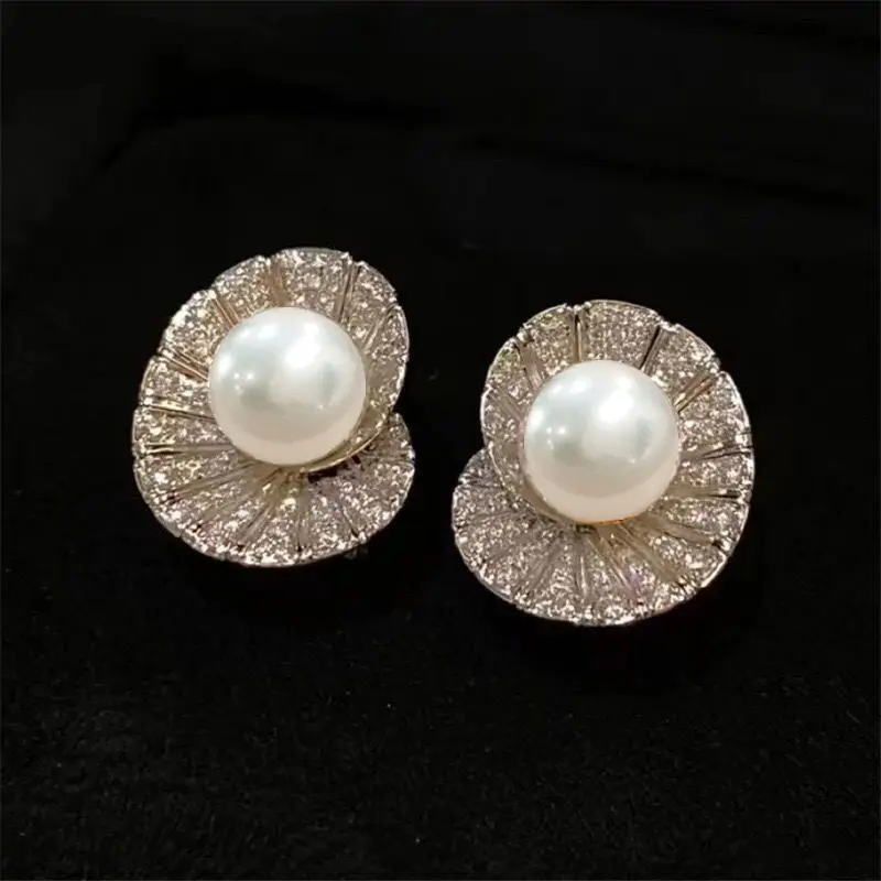 European Sea Shaped Pearl Earrings for Women