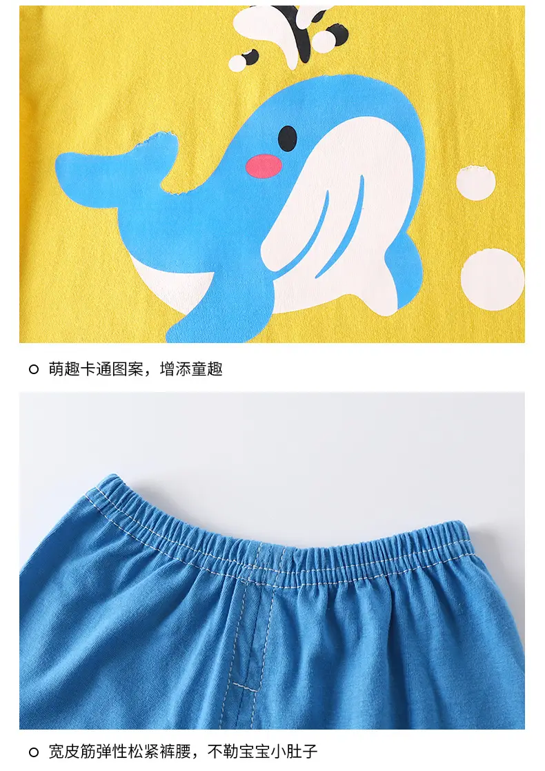 Girls Cotton Bear Print Shorts Suit Summer Wear — feature 22