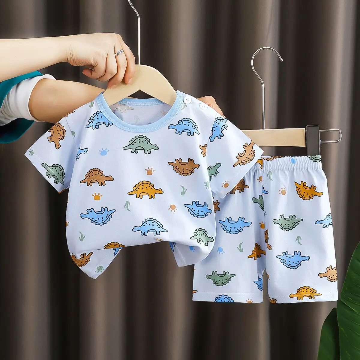 Girls Cotton Bear Print Shorts Suit Summer Wear - Image 11