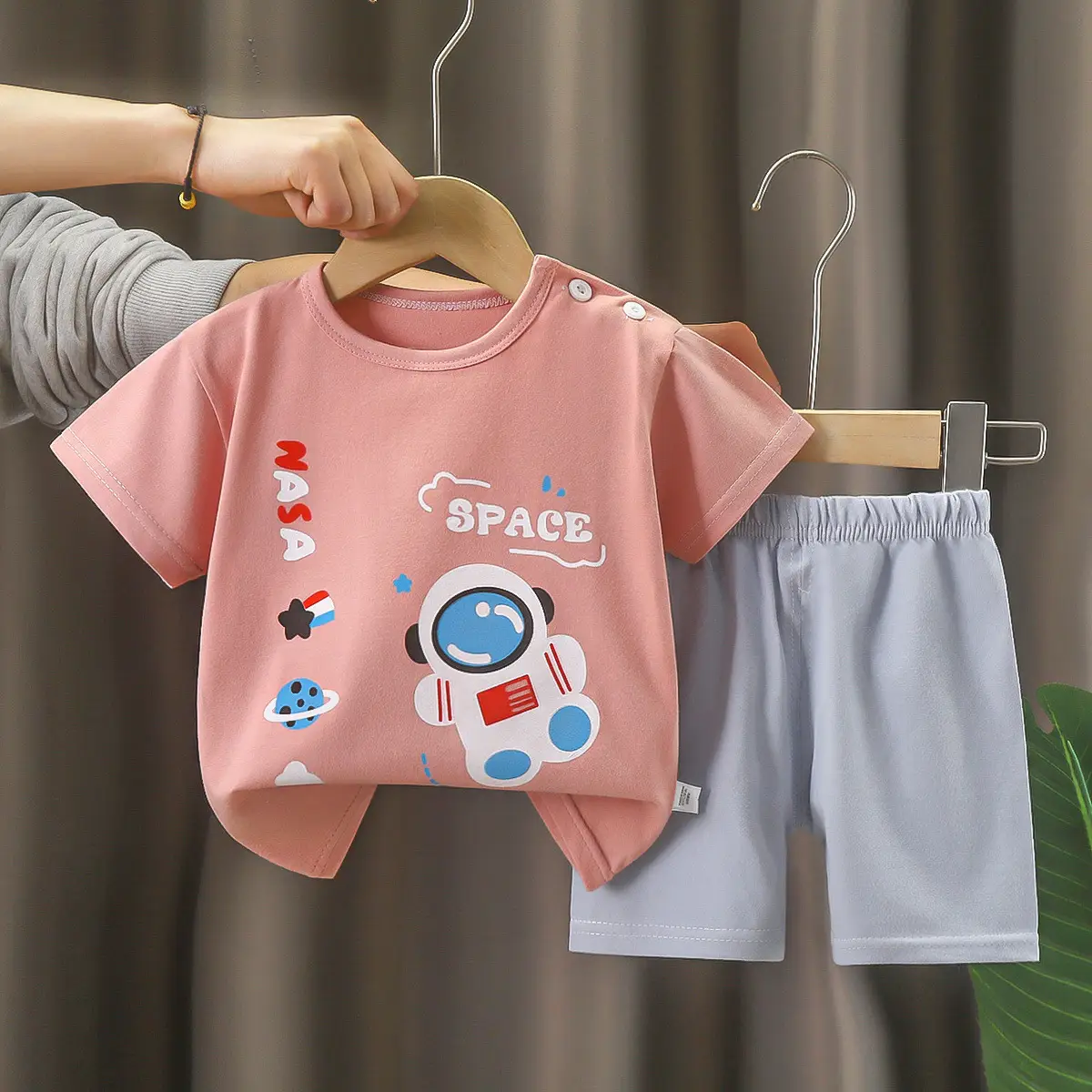 Girls Cotton Bear Print Shorts Suit Summer Wear - Image 27
