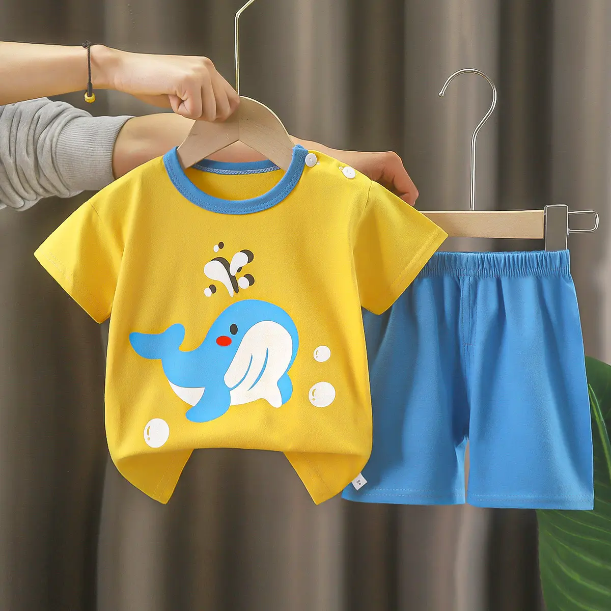 Girls Cotton Bear Print Shorts Suit Summer Wear - Image 34