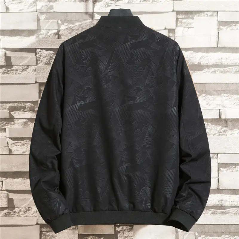 Fat Men's Spring and Autumn Plus Fat Plus Size Loose All-match Windproof Casual Jacket Fashion Trend Baseball Collar Jacket - Image 4