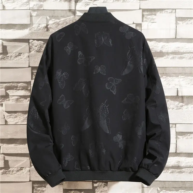 Fat Men's Spring and Autumn Plus Fat Plus Size Loose All-match Windproof Casual Jacket Fashion Trend Baseball Collar Jacket - Image 6