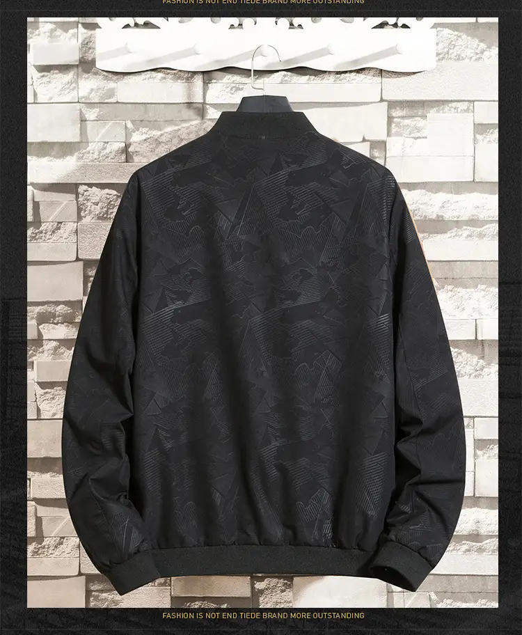 Fat Men's Spring and Autumn Plus Fat Plus Size Loose All-match Windproof Casual Jacket Fashion Trend Baseball Collar Jacket — feature 18