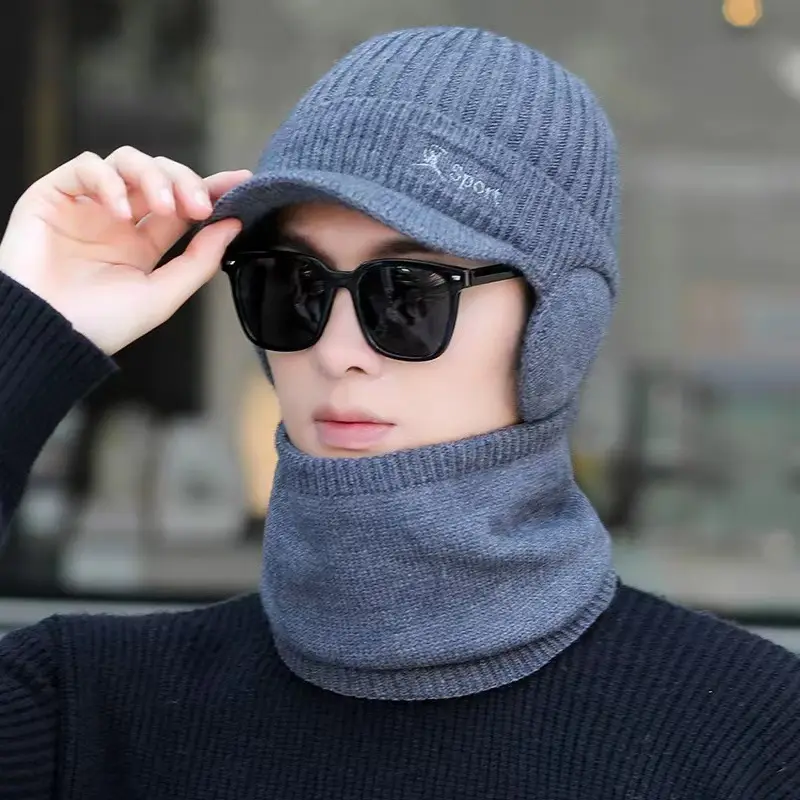 Men Winter Fleece Neck Warmer & Baseball Cap Set - Image 5