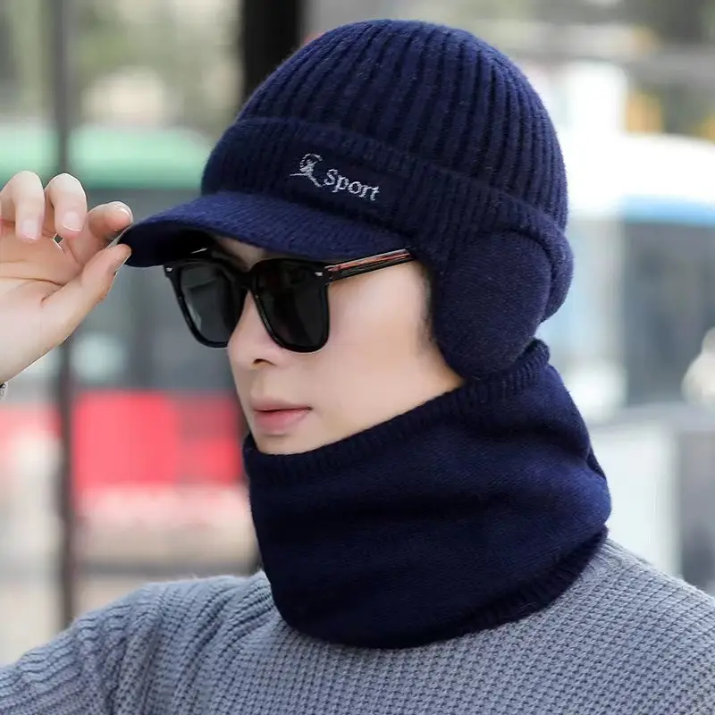 Men Winter Fleece Neck Warmer & Baseball Cap Set - Image 6