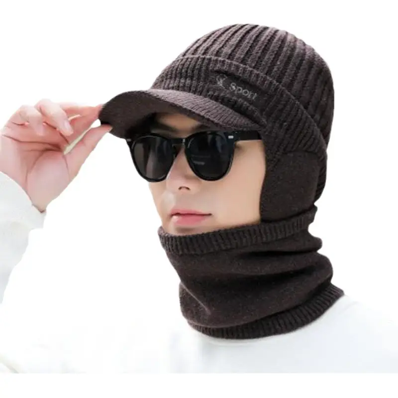 Men Winter Fleece Neck Warmer & Baseball Cap Set
