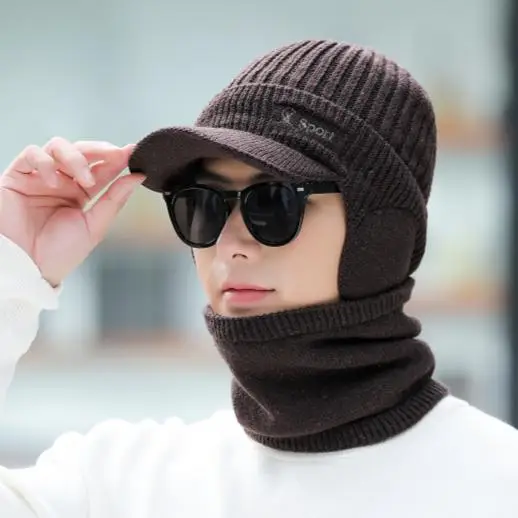 Men Winter Fleece Neck Warmer & Baseball Cap Set - Image 4