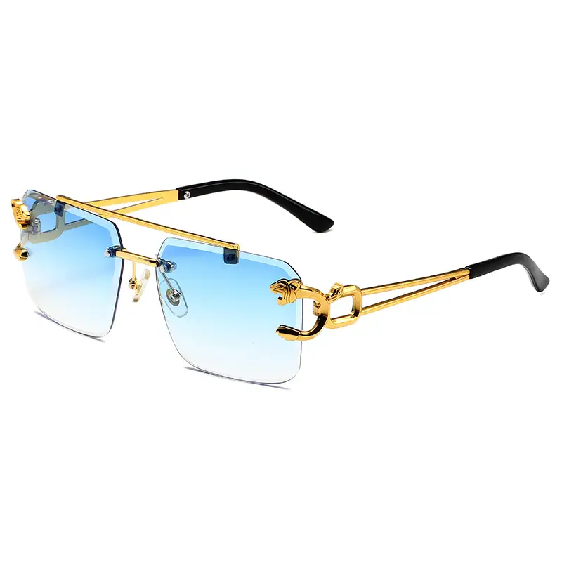 2023 Leopard Frame Sunglasses Women Gold Black - Image 4