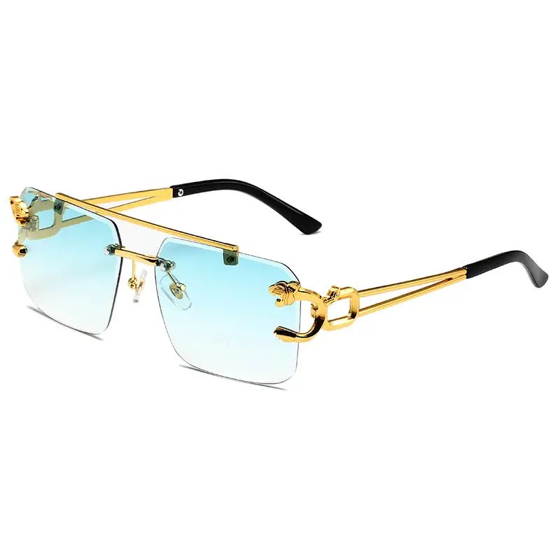 2023 Leopard Frame Sunglasses Women Gold Black - Image 5