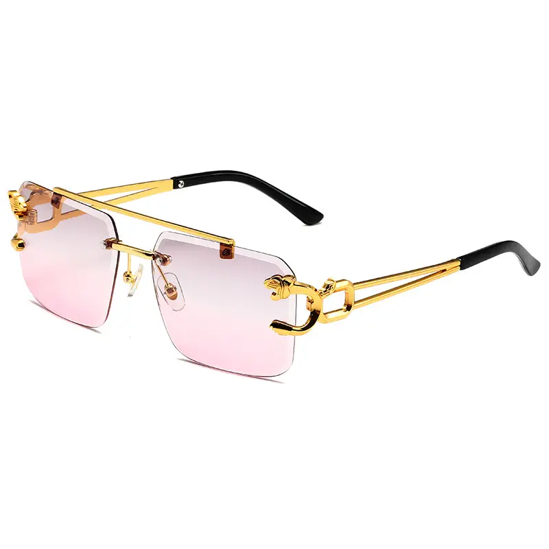 2023 Leopard Frame Sunglasses Women Gold Black - Image 6