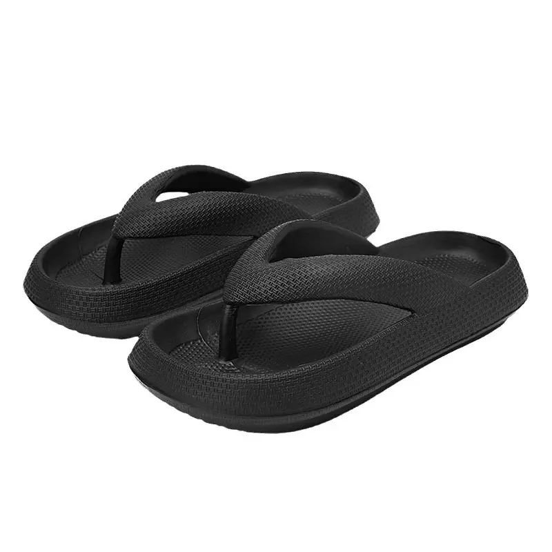 Men's Black Foam Flip-Flops Summer Slippers Non-Slip
