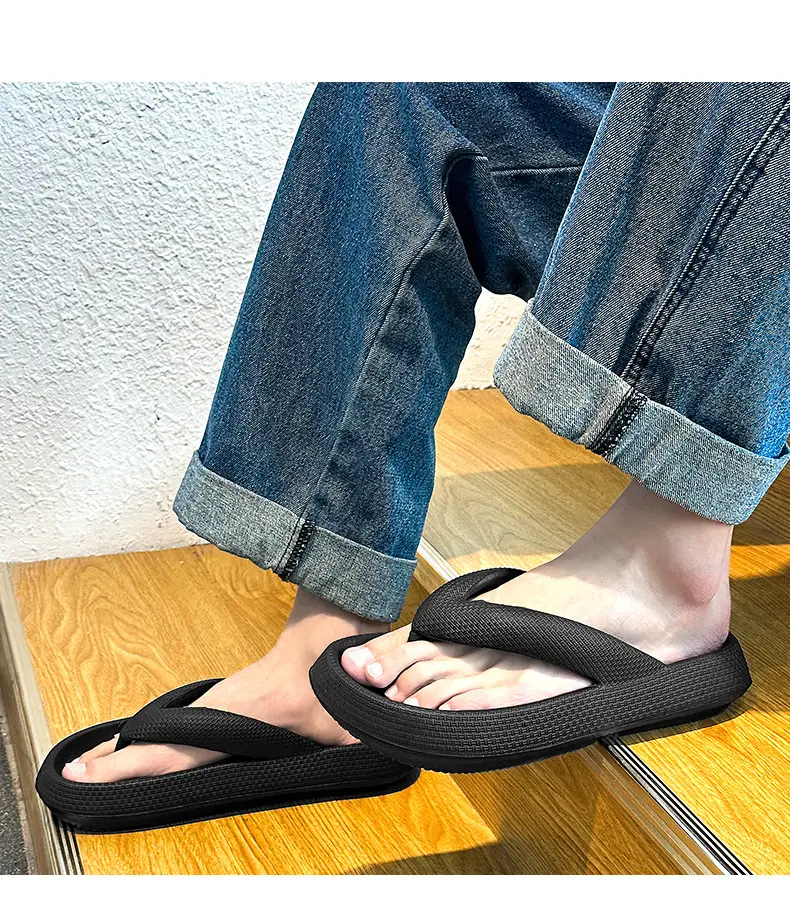 Men's Black Foam Flip-Flops Summer Slippers Non-Slip — feature 7