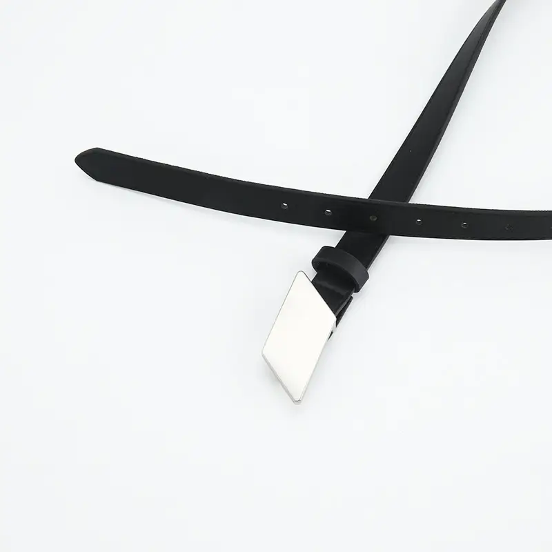 Women Black Decorative Belt with Smooth Buckle - Image 4
