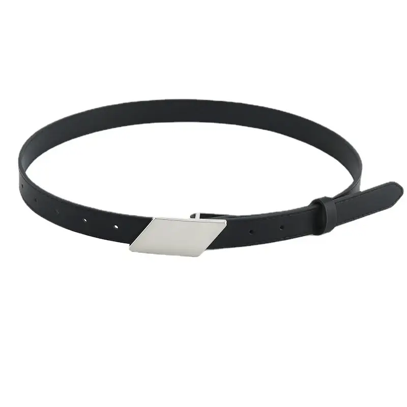 Women Black Decorative Belt with Smooth Buckle - Image 6