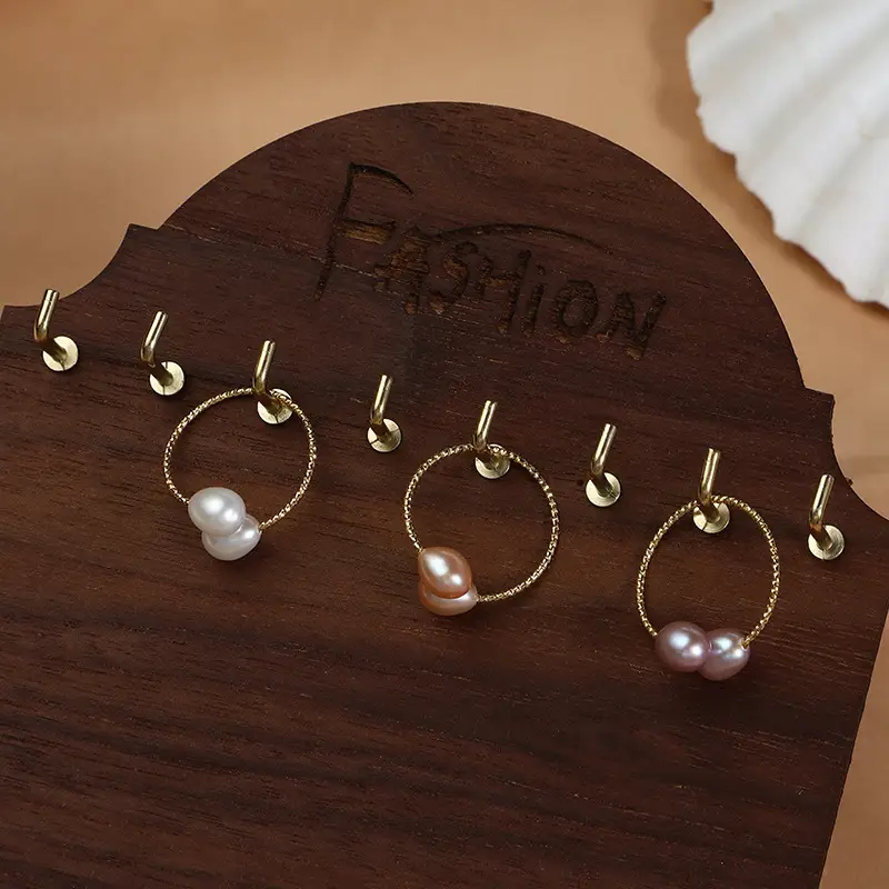 Running Volume Pearl Rings Copper Gold Plated Three Color Wholesale