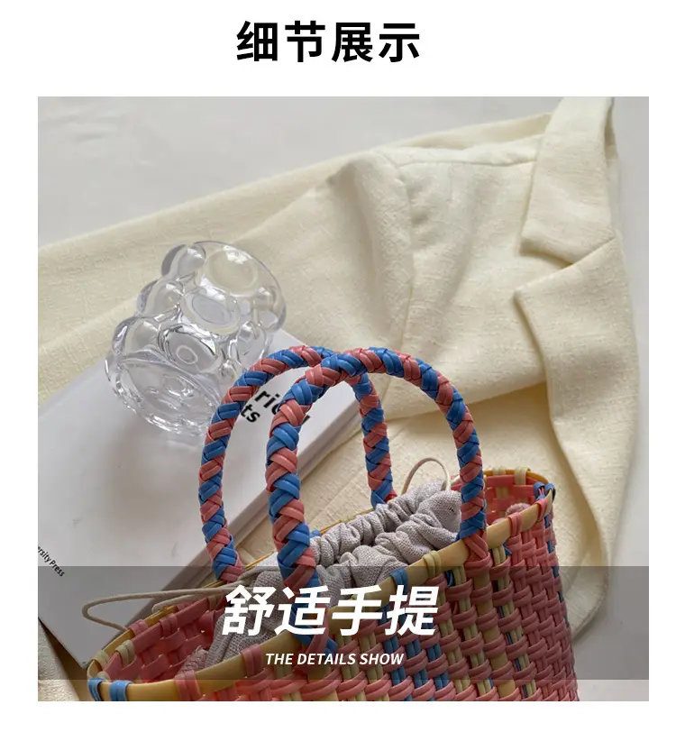 Woven Women's Summer Crossbody Bag Pink Blue — feature 12