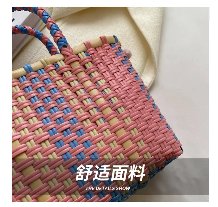 Woven Women's Summer Crossbody Bag Pink Blue — feature 13