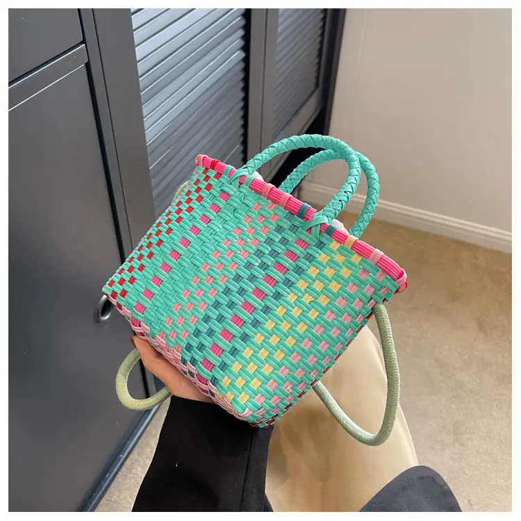Woven Women's Summer Crossbody Bag Pink Blue — feature 18