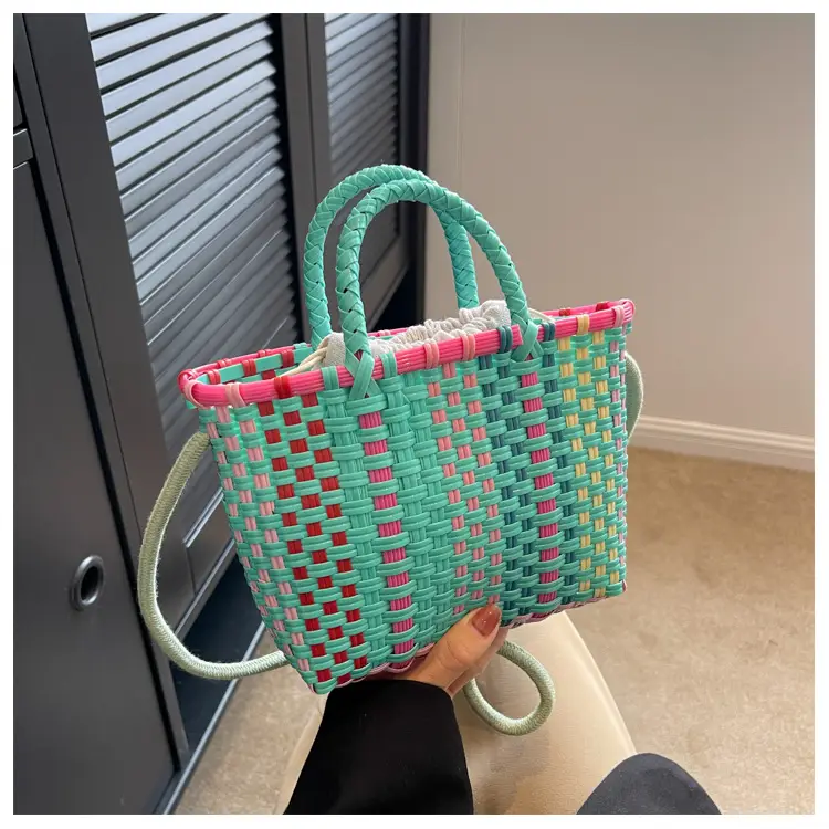 Woven Women's Summer Crossbody Bag Pink Blue — feature 19