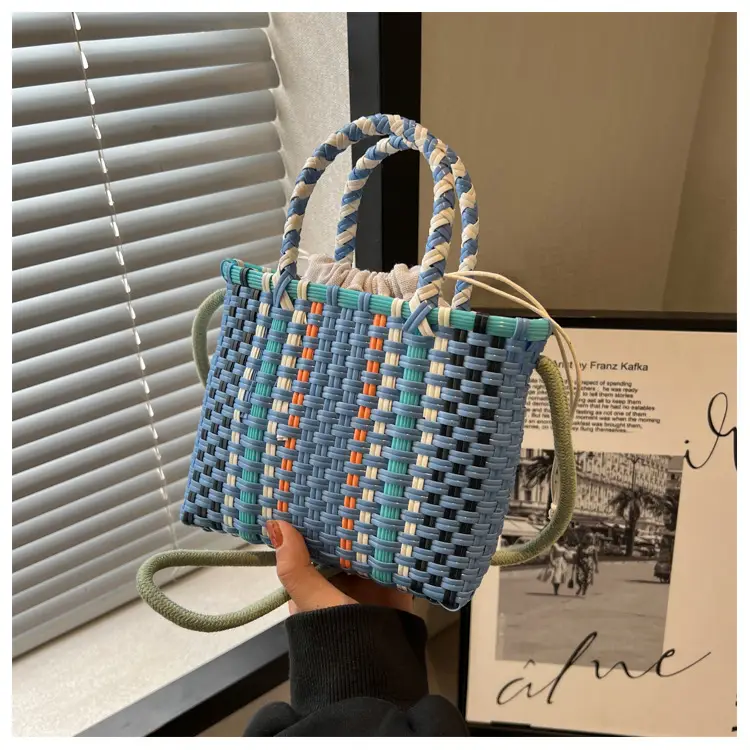 Woven Women's Summer Crossbody Bag Pink Blue — feature 20