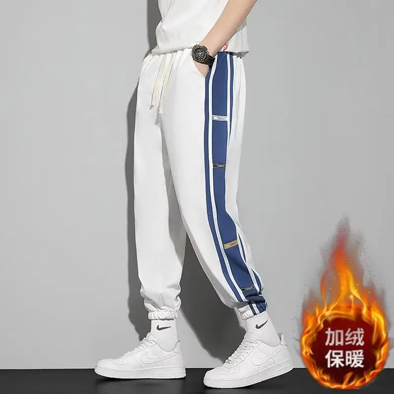 Men's Winter Warm Striped Sweatpants Slim Fit - Image 17