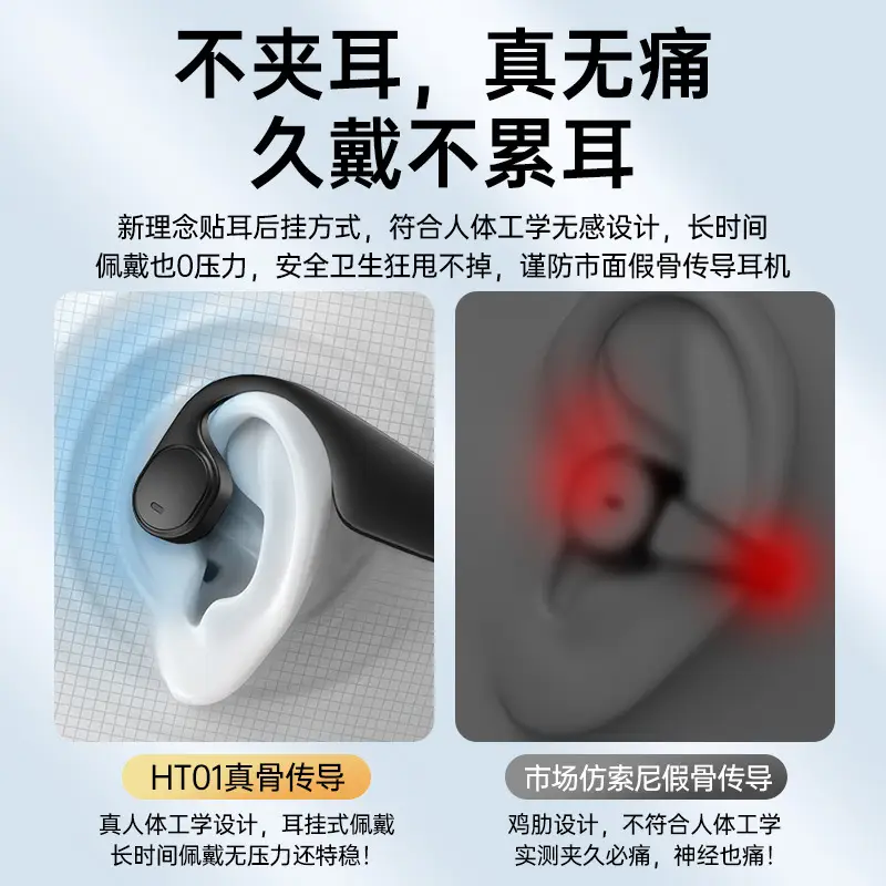 Wireless Bone Conduction Sports Music Headset Black - Image 3