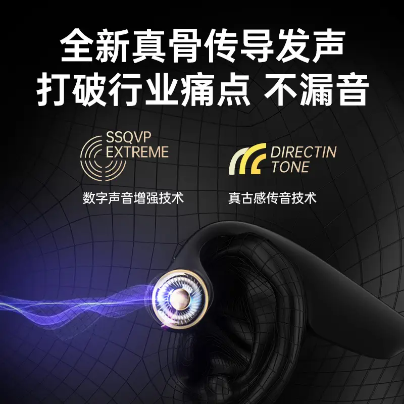 Wireless Bone Conduction Sports Music Headset Black - Image 4