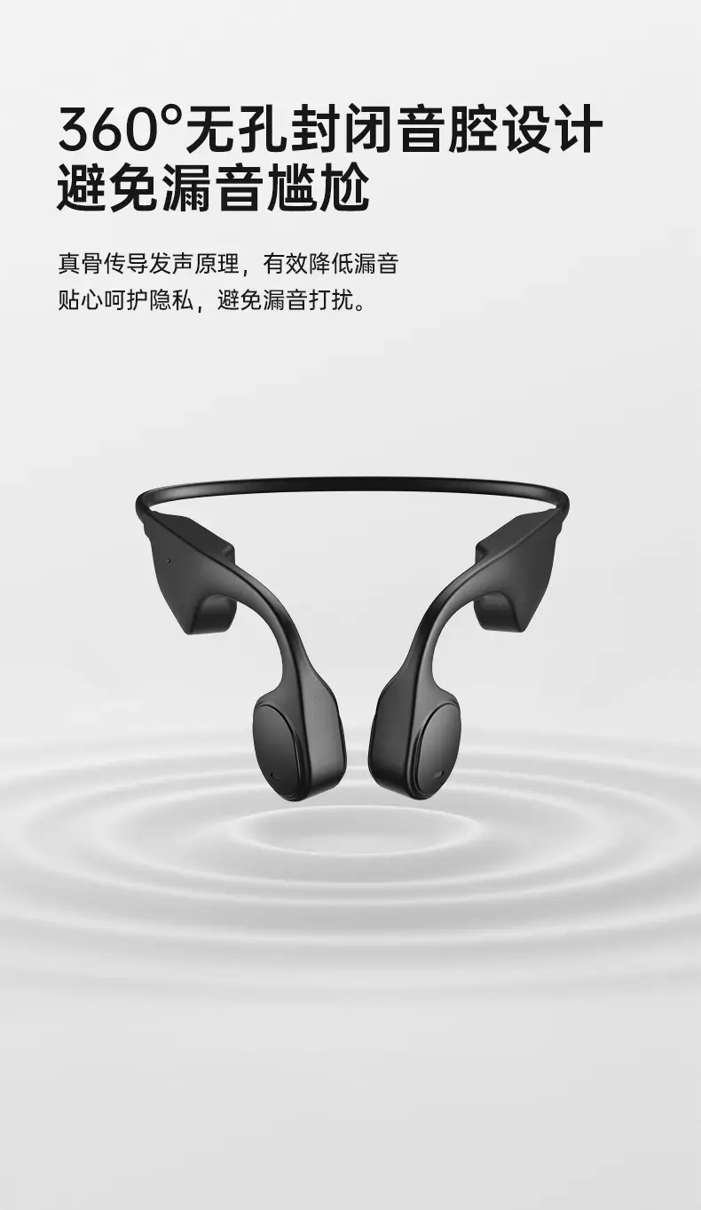 Wireless Bone Conduction Sports Music Headset Black — feature 13