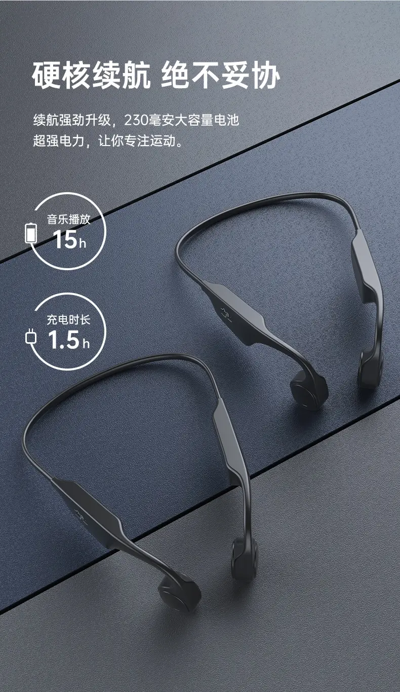 Wireless Bone Conduction Sports Music Headset Black — feature 14