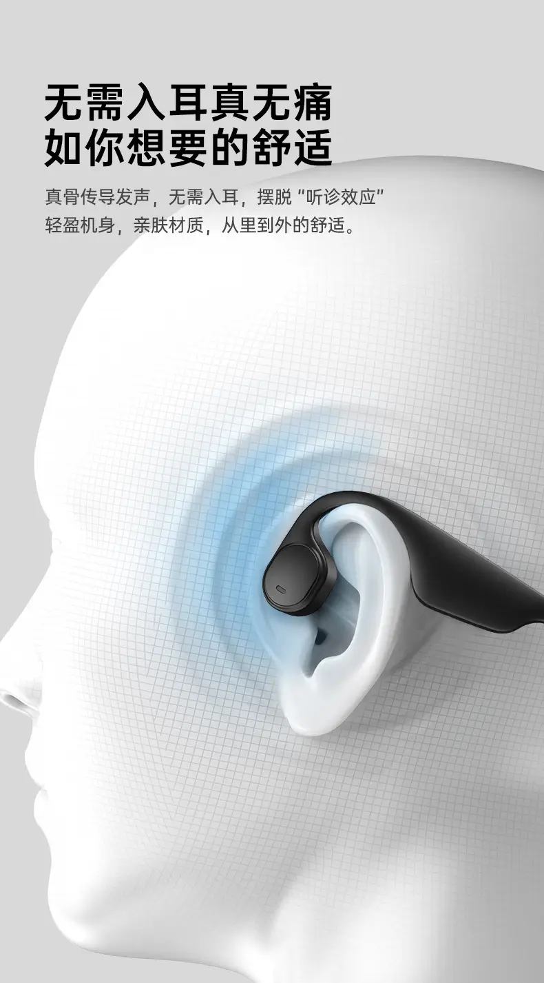 Wireless Bone Conduction Sports Music Headset Black — feature 8