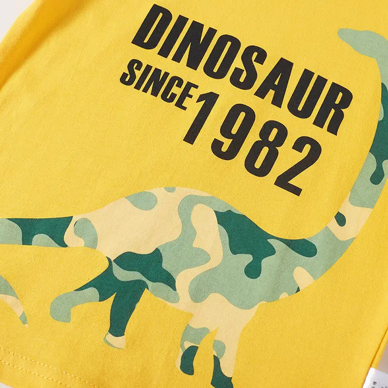 Kids Dinosaur Print T-Shirt Gray 1982