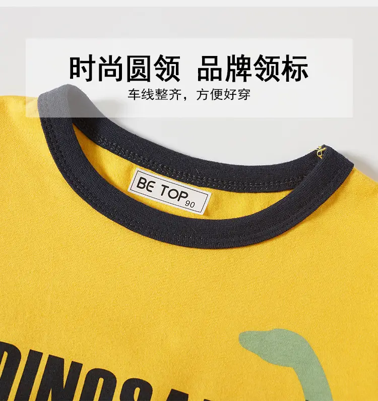 Kids Dinosaur Print T-Shirt Gray 1982 — feature 9