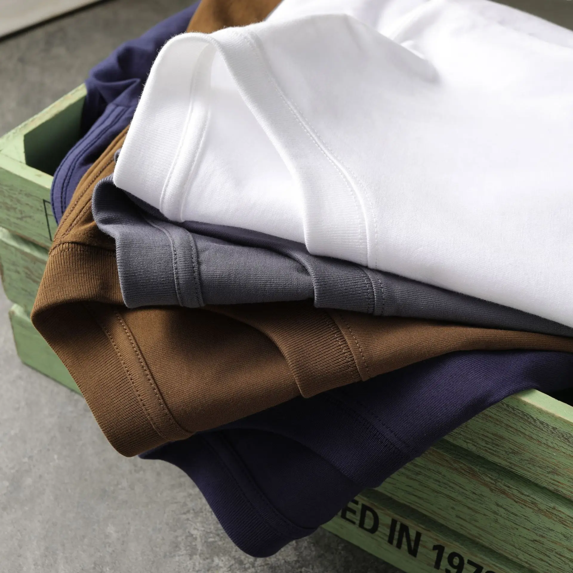 Men's Retro Brown Cotton T-Shirt 260g