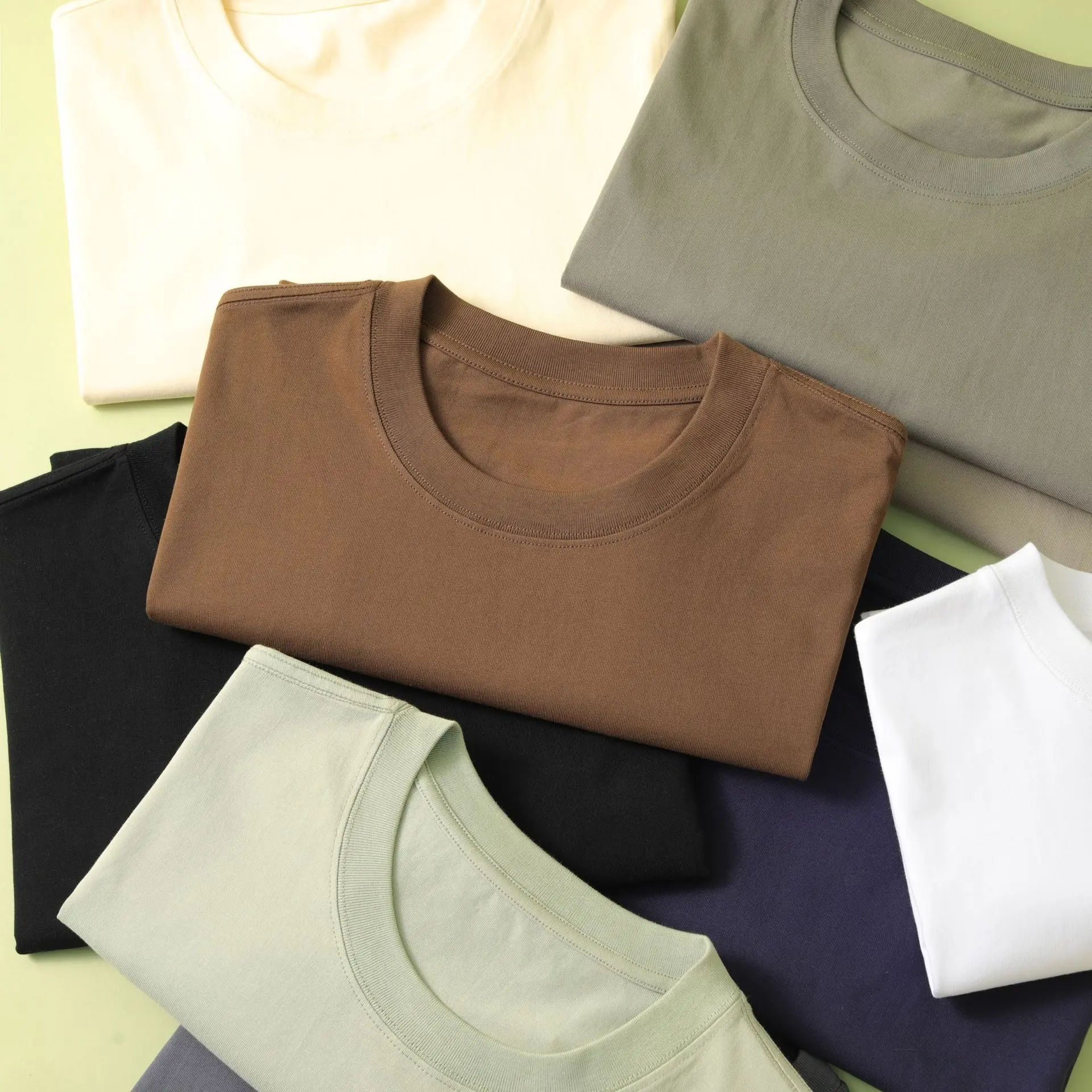 Men's Retro Brown Cotton T-Shirt 260g