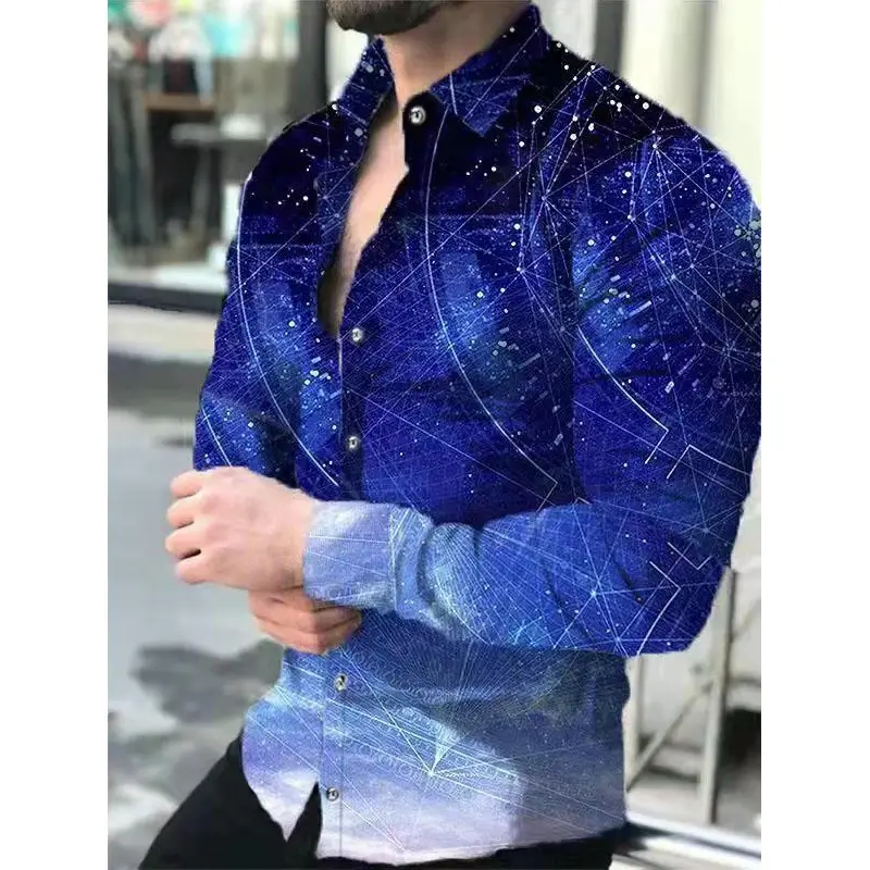 3D Digital Printed Long Sleeve Shirt for Men Large - Image 10