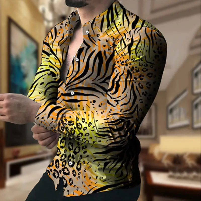 3D Digital Printed Long Sleeve Shirt for Men Large - Image 21
