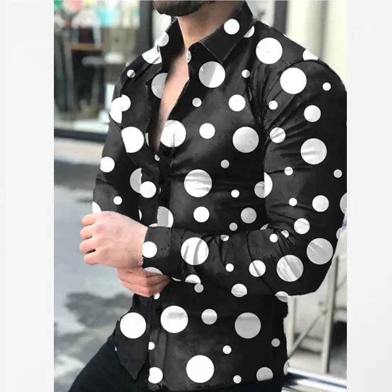 3D Digital Printed Long Sleeve Shirt for Men Large - Image 25